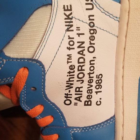 Air Jordan 1 UNC x Off White Used - Picture 6 of 8
